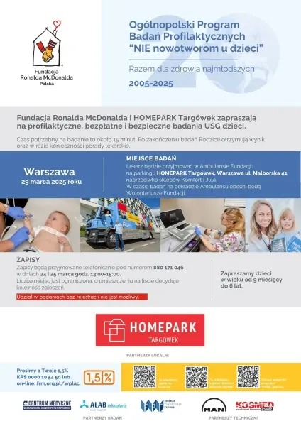 Bezpłatne badania USG dla dzieci w HOMEPARK Targówek 