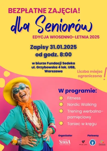 Bezpłatne zapisy na zajęcia dla Seniorów 60+