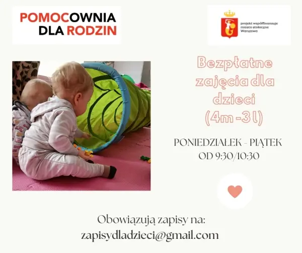 Bezpłatne zajęcia dla maluchów Fundacji POMOCOWNIA Bezpłatne zajęcia dla maluchów Fundacji POMOCOWNIA