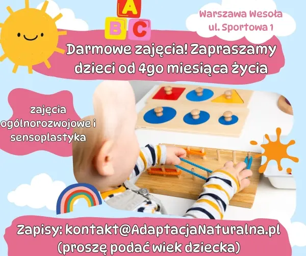 Darmowe zajęcia ogólnorozwojowe z elementami sensoplastyki