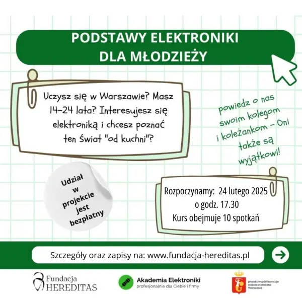 Bezpłatny kurs z podstaw elektroniki dla młodzieży