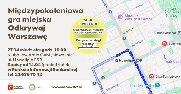 Międzypokoleniowa gra miejska Odkrywaj Warszawę