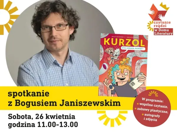 Spotkanie dla dzieci z Bogusiem Janiszewskim, autorem serii "Kurzol"