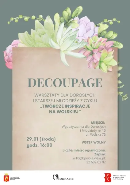 Twórcze inspiracje na Wolskiej: Decoupage