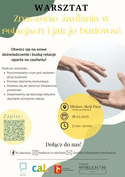 Warsztat „Znaczenie zaufania w relacjach i jak je budować”