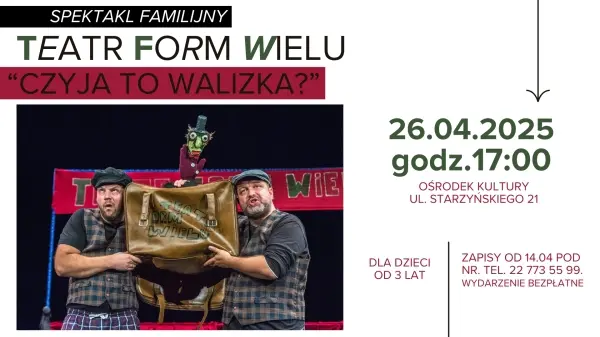 Spektakl familijny Teatru Form Wielu „Czyja to walizka?”