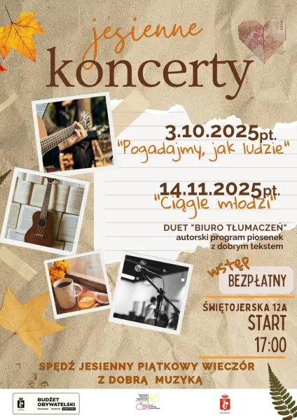 Jesienny piątkowy wieczór z muzyką na żywo 