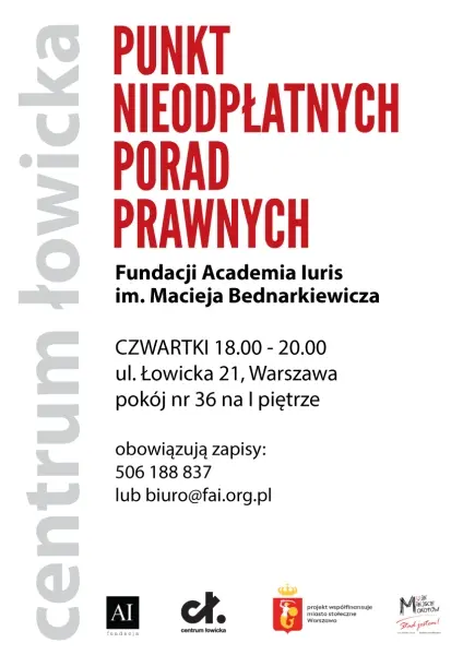 PUNKT NIEODPŁATNYCH PORAD PRAWNYCH