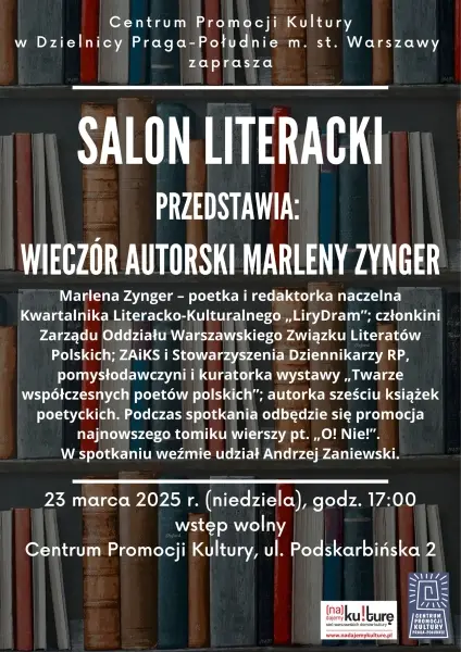 Salon Literacki przedstawia: wieczór autorski Marleny Zynger