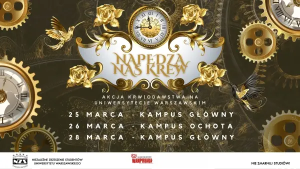 Napędza nas krew! - Wampiriada, akcja zbiórki krwi na Uniwersytecie Warszawskim