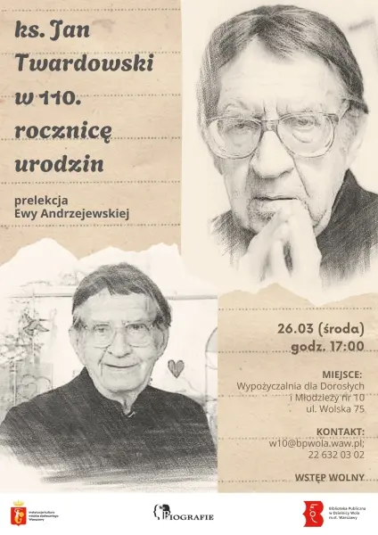 ks. Jan Twardowski w 110. rocznicę urodzin - prelekcja Ewy Andrzejewskiej