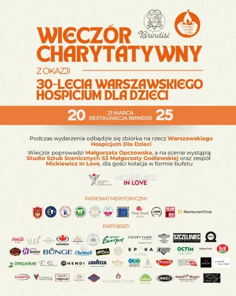 Wieczór Charytatywny z okazji 30-lecia Warszawskiego Hospicjum dla Dzieci