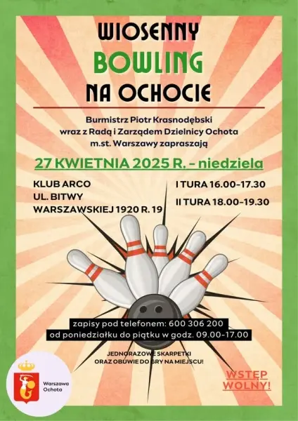WIOSENNY BOWLING NA OCHOCIE [godz. 16:00 i 18:00]
