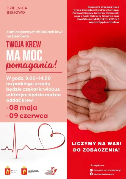 Zbiórki krwi na Bemowie 2025