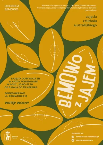 Bemowo z jajem - bezpłatne zajęcia sportowe z futbolu australijskiego