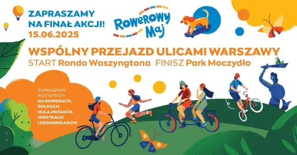 Wspólny przejazd ulicami Warszawy - Finał kampanii Rowerowy Maj 2025