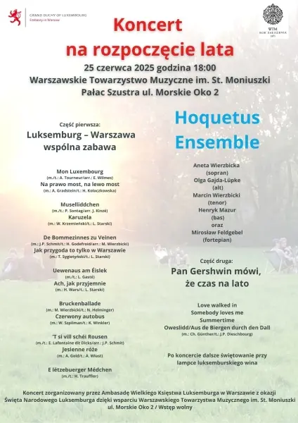 "Koncert na rozpoczęcie lata" z okazji Święta Narodowego Luksemburga 